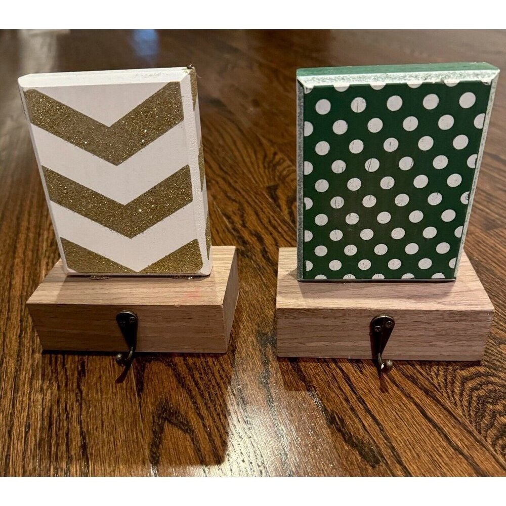 Target Wondershop Stocking Holders Set of 2 Wooden Mantle Hooks Christmas Decor